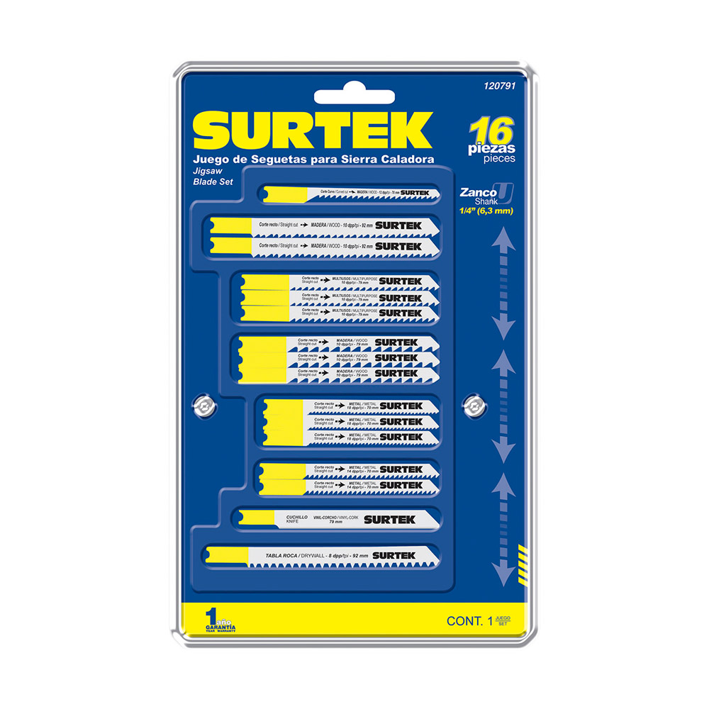 SURTEK JGO 16 SEGUETAS P/SIERRA CALAD