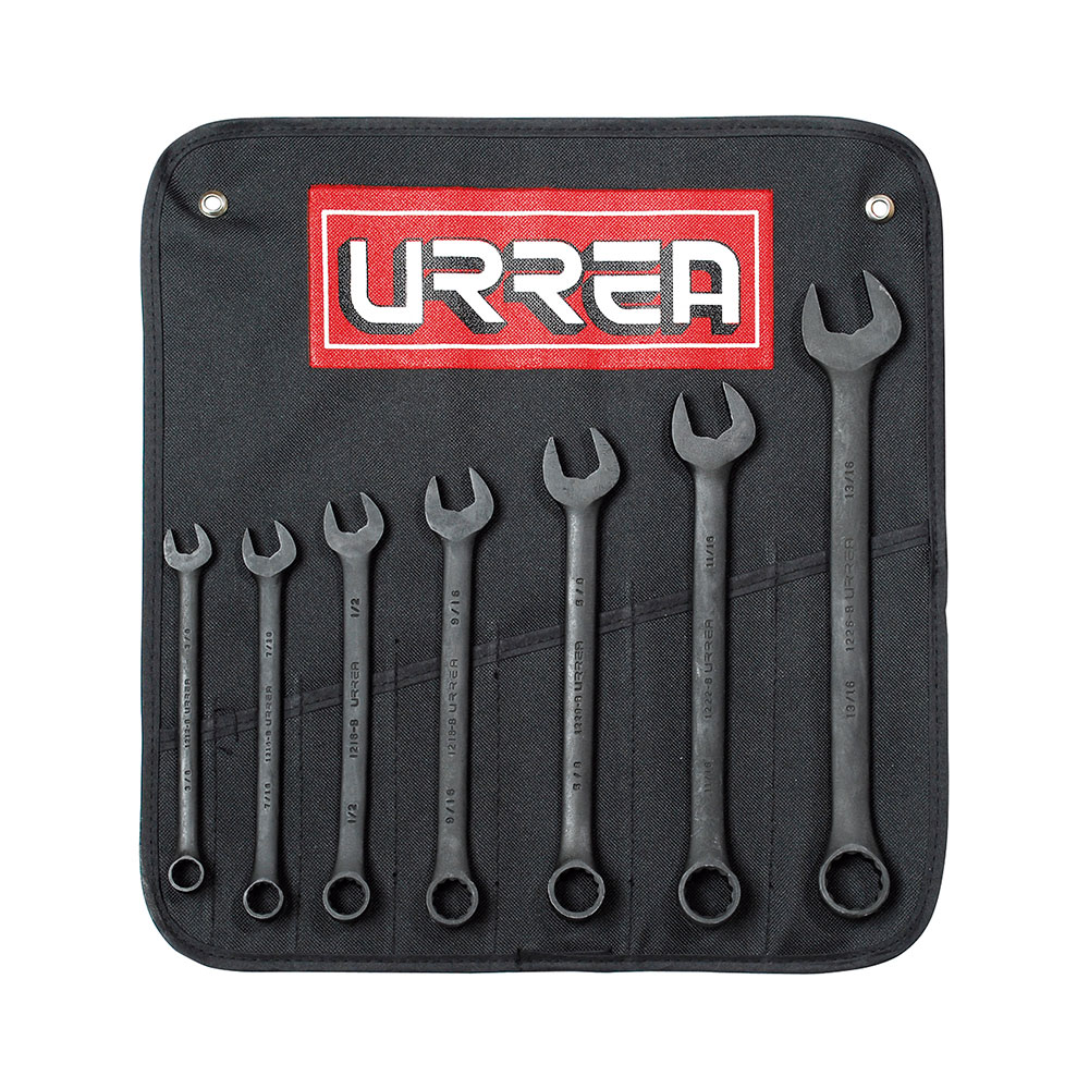 URREA JGO 7PZ LLAVE COMB STD BLACK