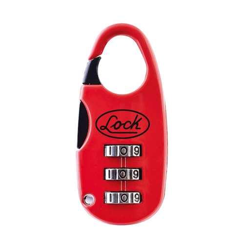 LOCK CANDADO MALETERO COMB    DIG 20MM ROJO L21M20PT