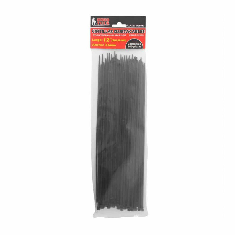 DOGOTULS CINCHO-COLLARIN      100PZ NEGRO 3.6X300MM WL8042