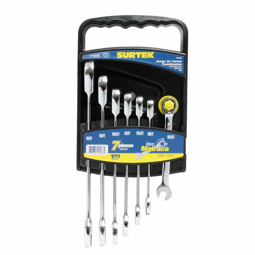 SURTEK JGO 7 LLAVES COMB MATRACA STD