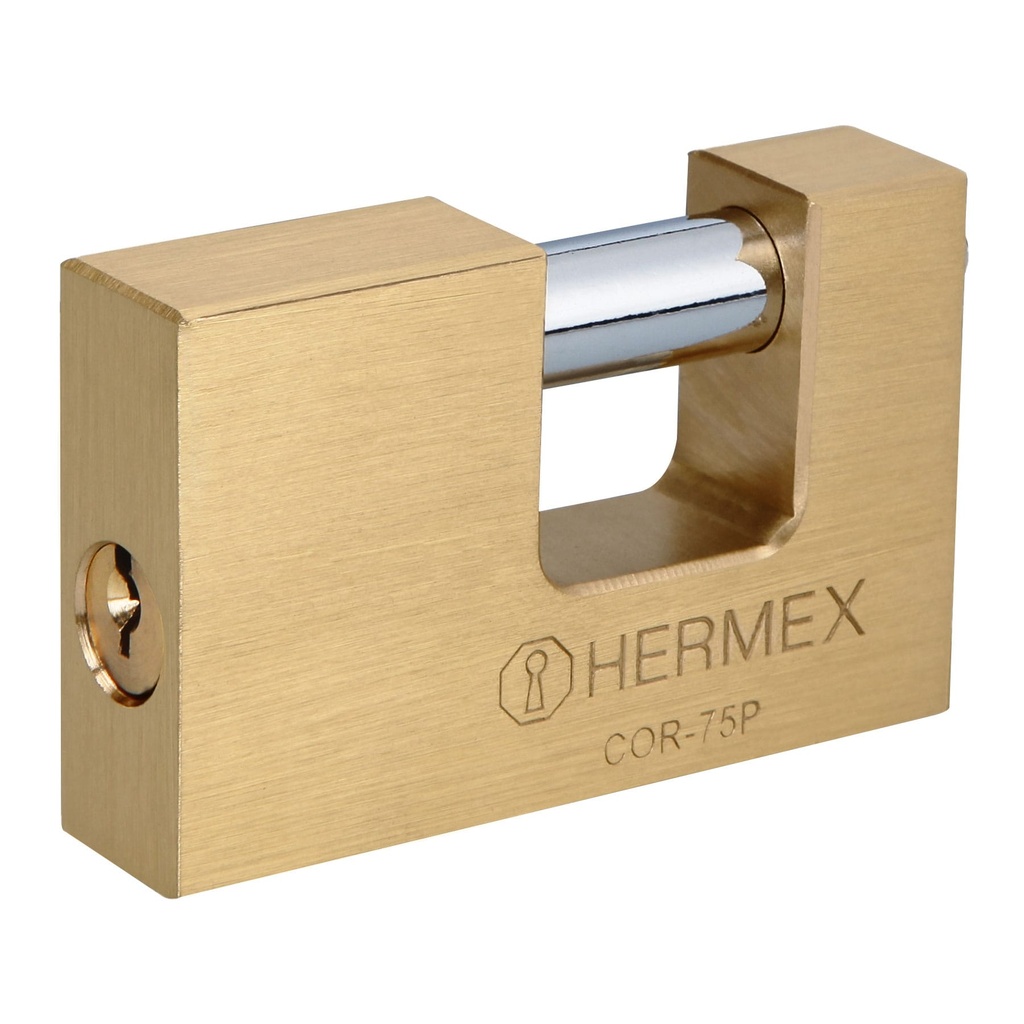 HERMEX CANDADO COR-75P 75MM ANTIPALANCA LLAVE TRADICIONAL