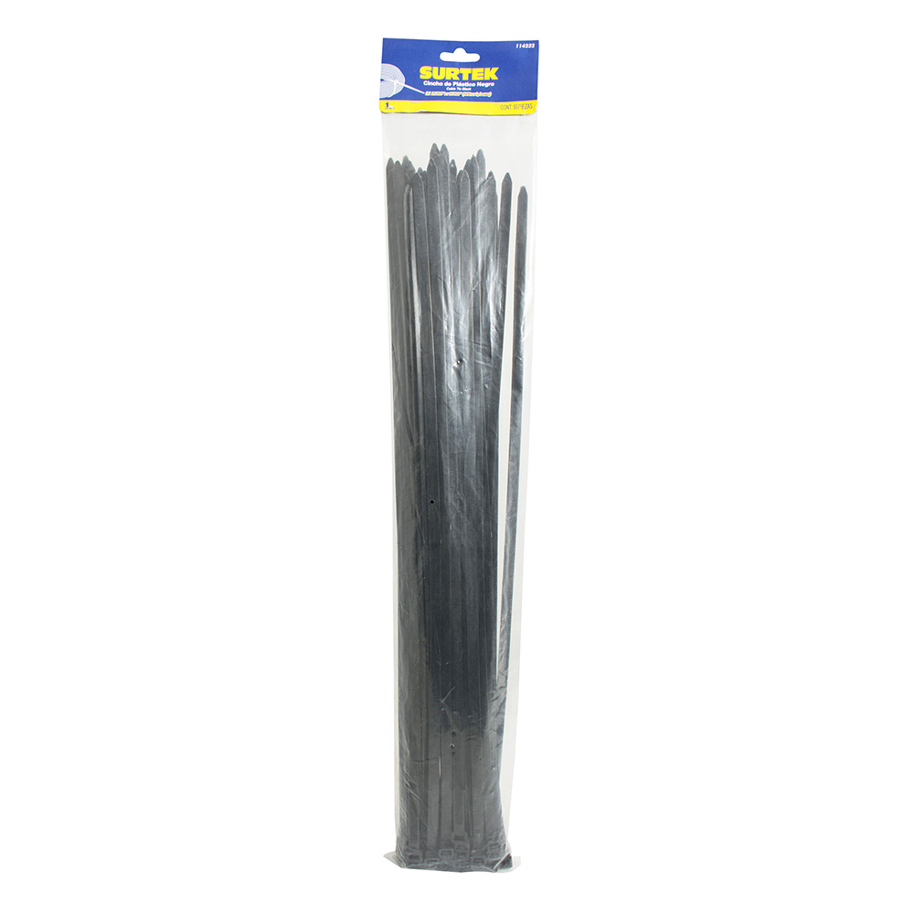 SURTEK CINCHO-COLLARIN 25PZ   NEGRO 4.8X500MM 114219