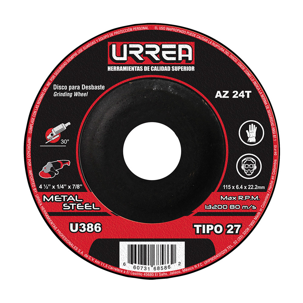URREA DISCO T/27 METAL41/2X1/4"M/PESU386