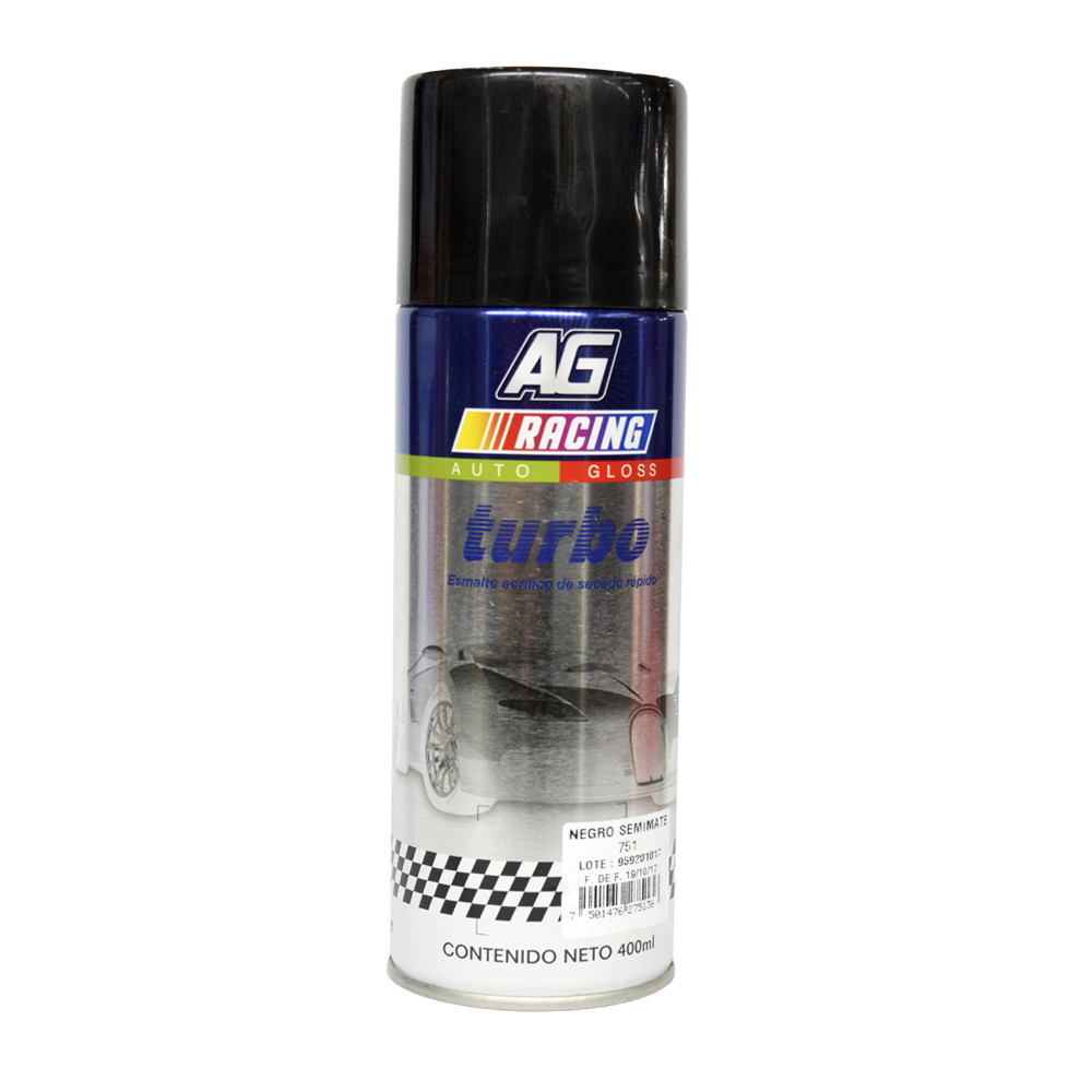 TURBO PINTURA AEROSOL NEGRO SEMI MATE 400ML AT75105