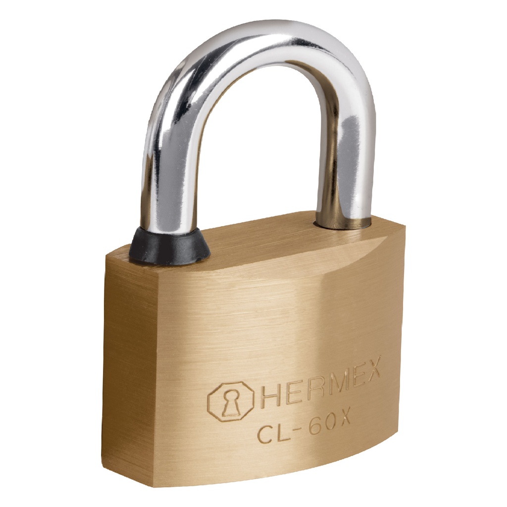 HERMEX CANDADO CL-60X 60MM LATON PULIDO LLAVE TETRA