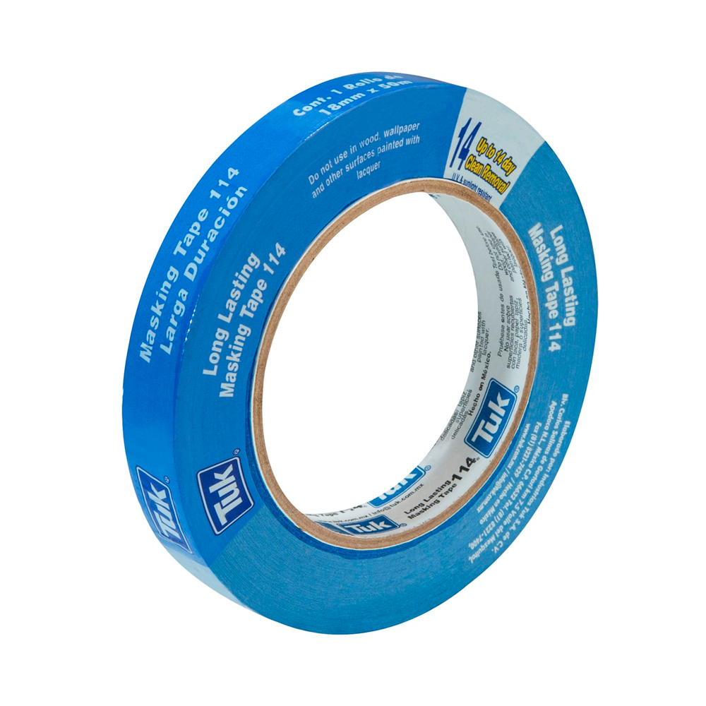 TUK MASKING TAPE 114 AZUL     18MMX50M LARGA DURAC