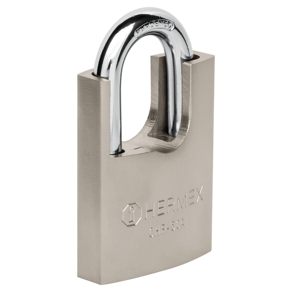 HERMEX CANDADO CHR-50A 50MM HIERRO C/CORAZA LLAVE ANTIGANZUA