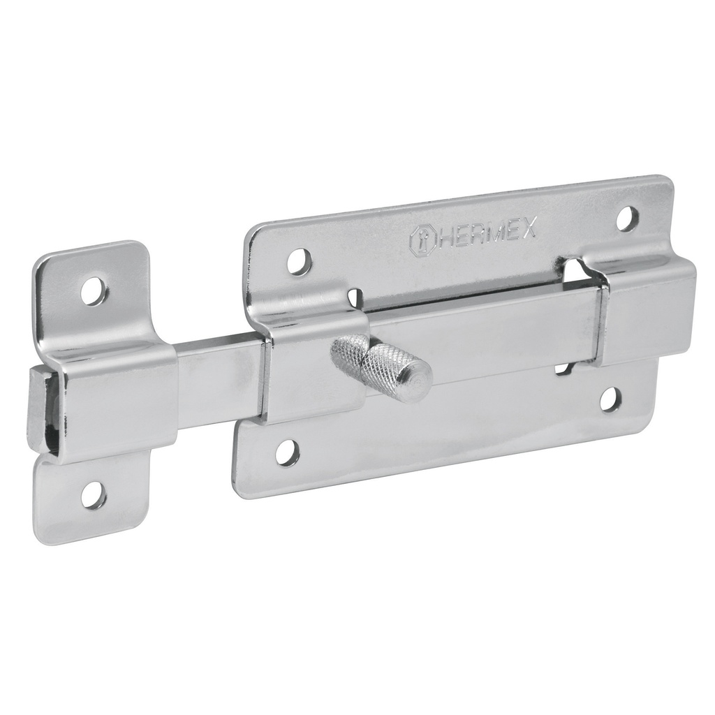 HERMEX PASADOR BARRA PLANA    4" CROMO P/PUERTA PAC-37