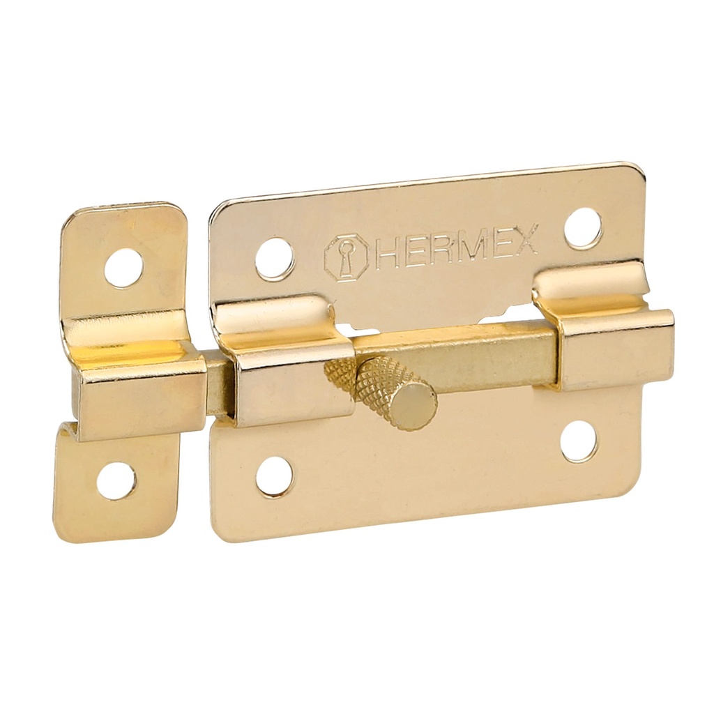 HERMEX PASADOR BARRA PLANA    2" LATON P/PUERTA PAL-35