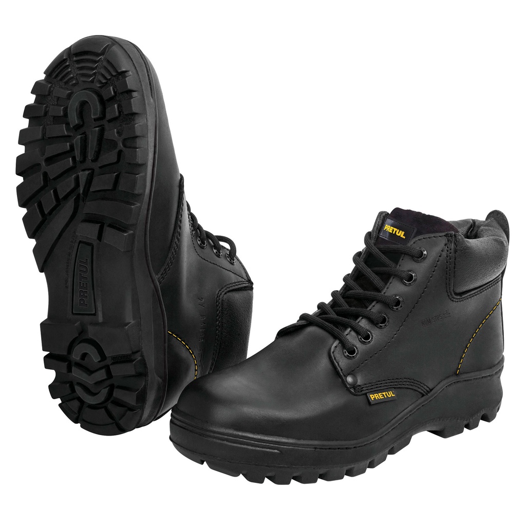 PRETUL ZAPATOS ZC-028N NO8 INDUSTRIALES C/CASQUILLO NEGROS