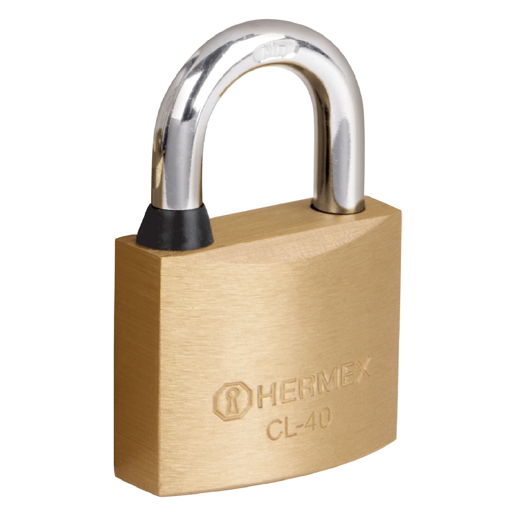 HERMEX CANDADO CL-40 40MM LATON PULIDO GANCHO CORTO