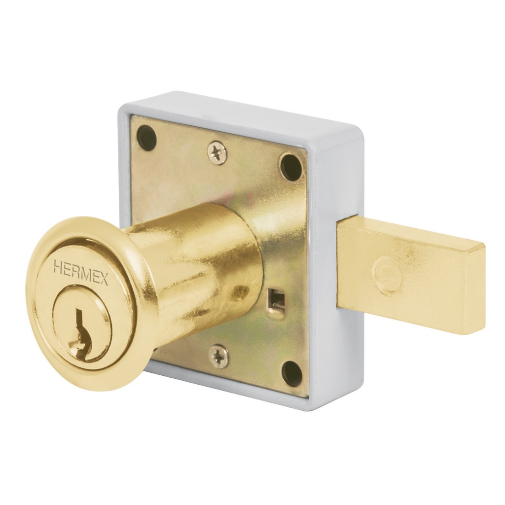 HERMEX CERRADURA P/MUEBLE CM-25L LATON ACCION HORIZONTAL