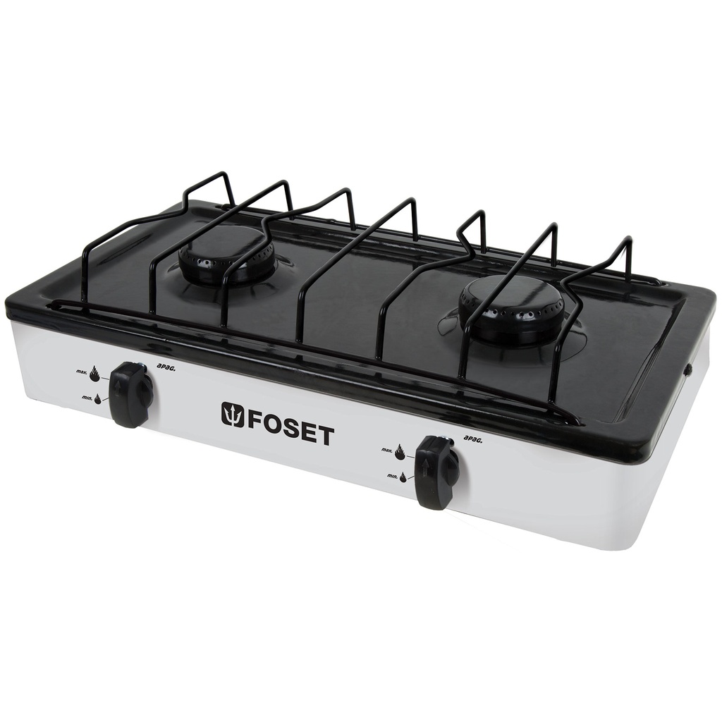 FOSET PARRILLA DE GAS PAGA-2B 2 QUEMADORES BLANCO