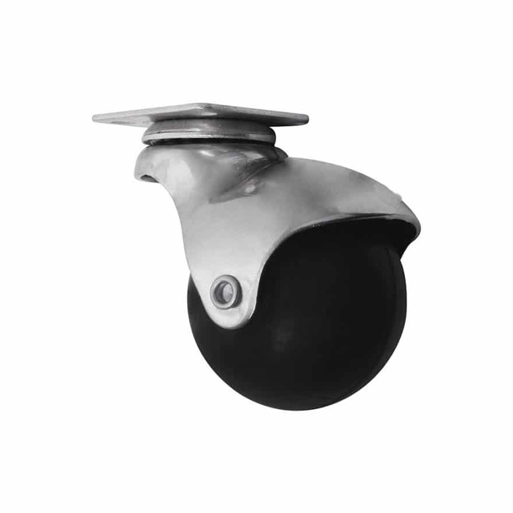 RODAJA GIRATORIA DE HULE      1-5/8" ESFERICA C/PLACA