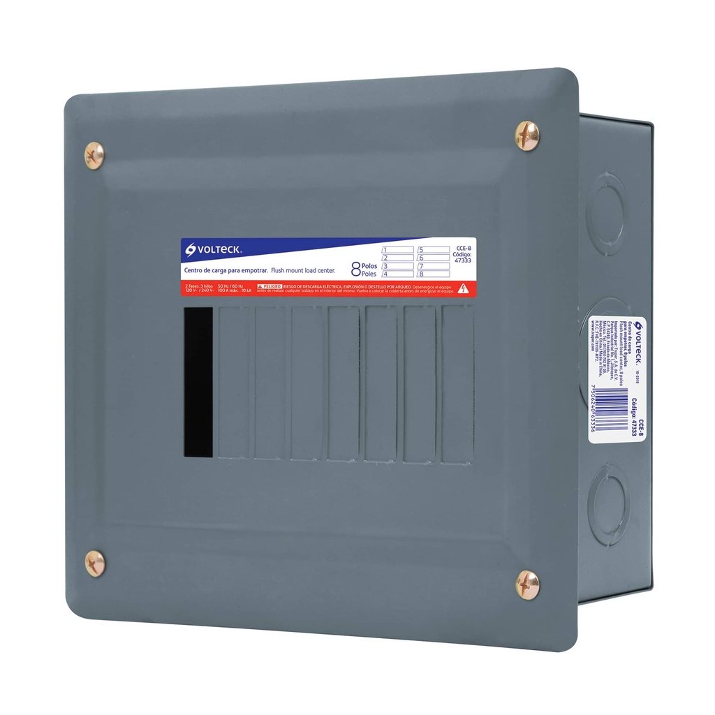 VOLTECH CENTRO D/CARGA 100A CCE-8 VOLTECH EMPOTRABLE 8 POLOS