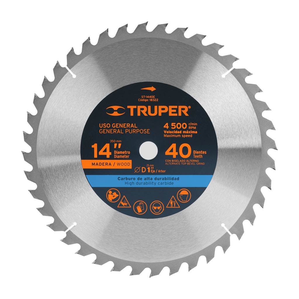 TRUPER DISCO SIERRA CIRCULAR  14" 40DTESX1" ST-1440E