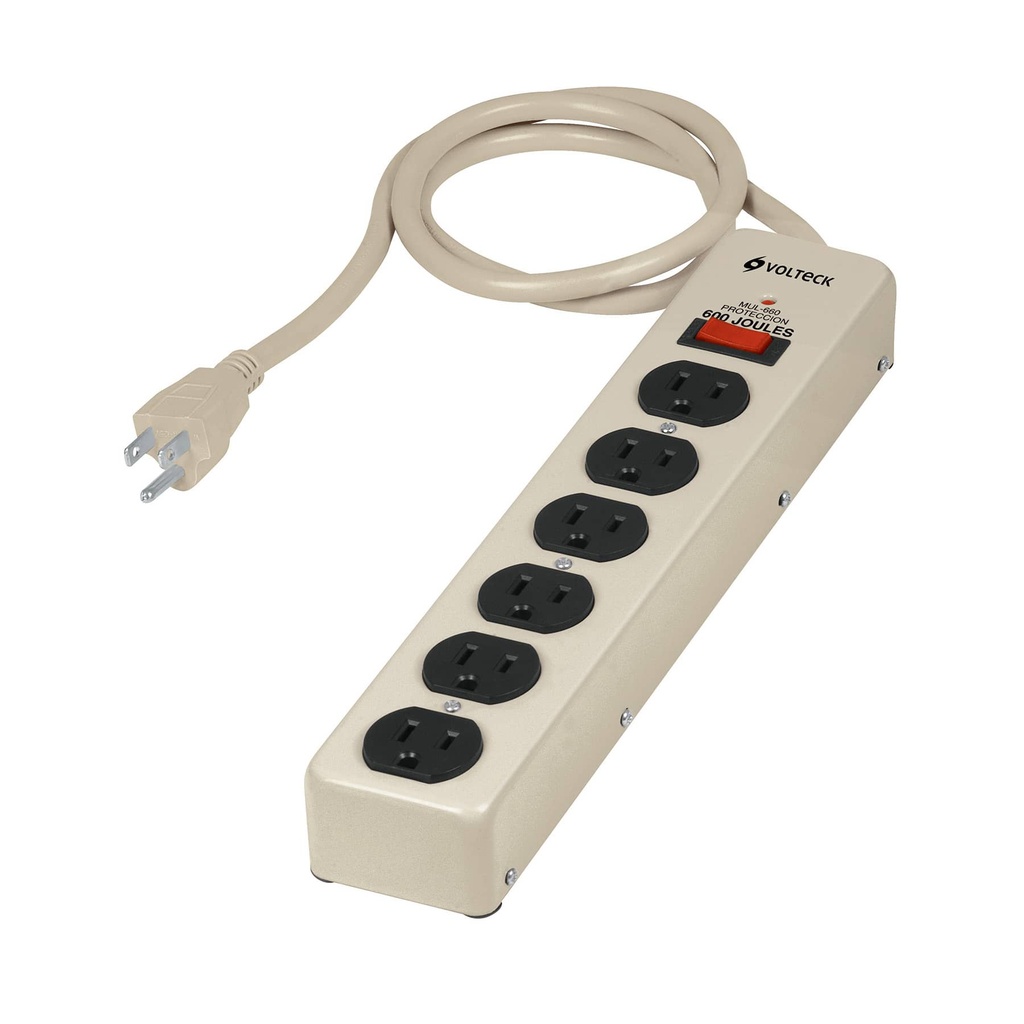 VOLTECK MULTI SUPRESOR D/PICOS600 JOULES 6 ENTRADAS C/TIERRA