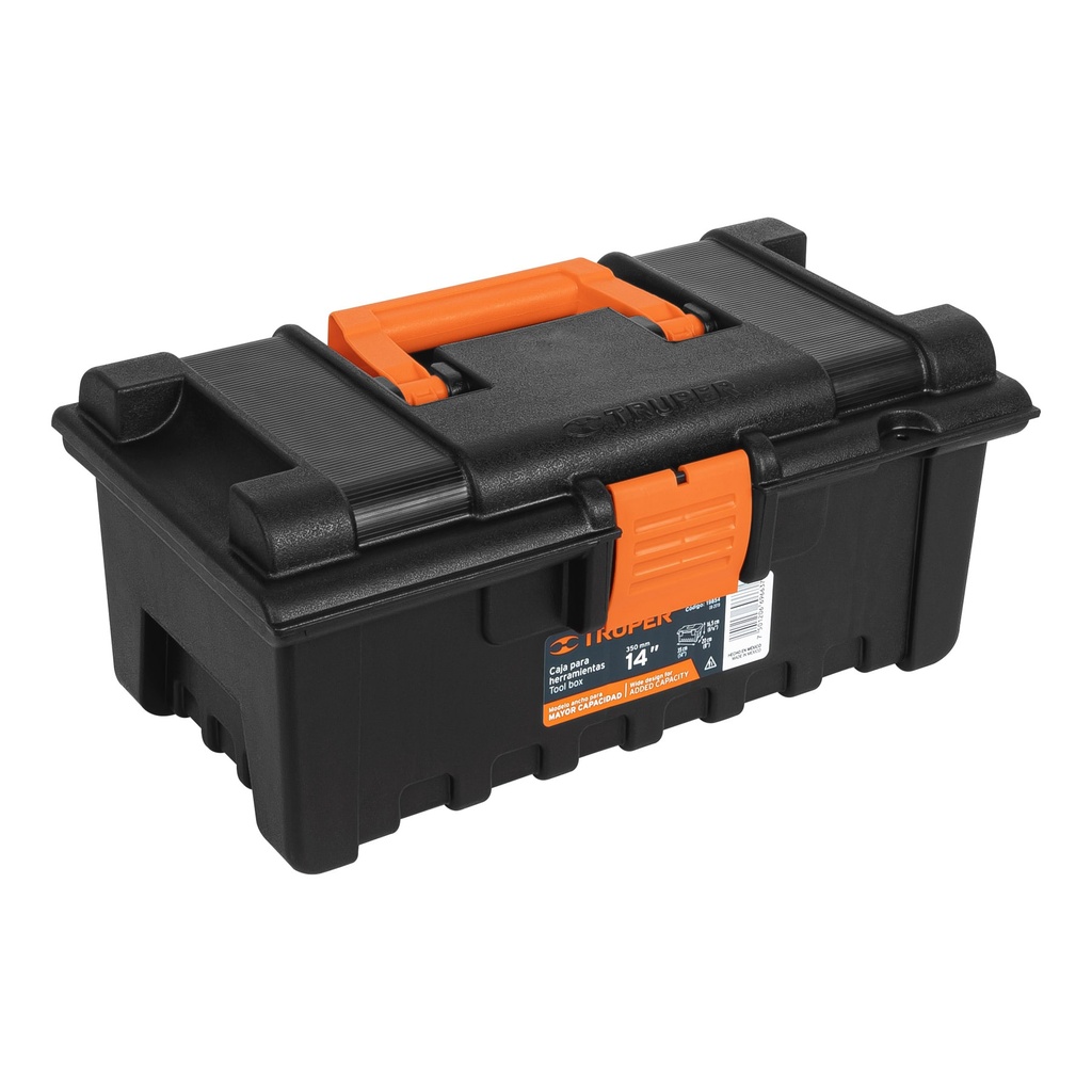 TRUPER CAJA CHA-14N 14X8X6 1/2" P/HTA AMPLIA NARANJA