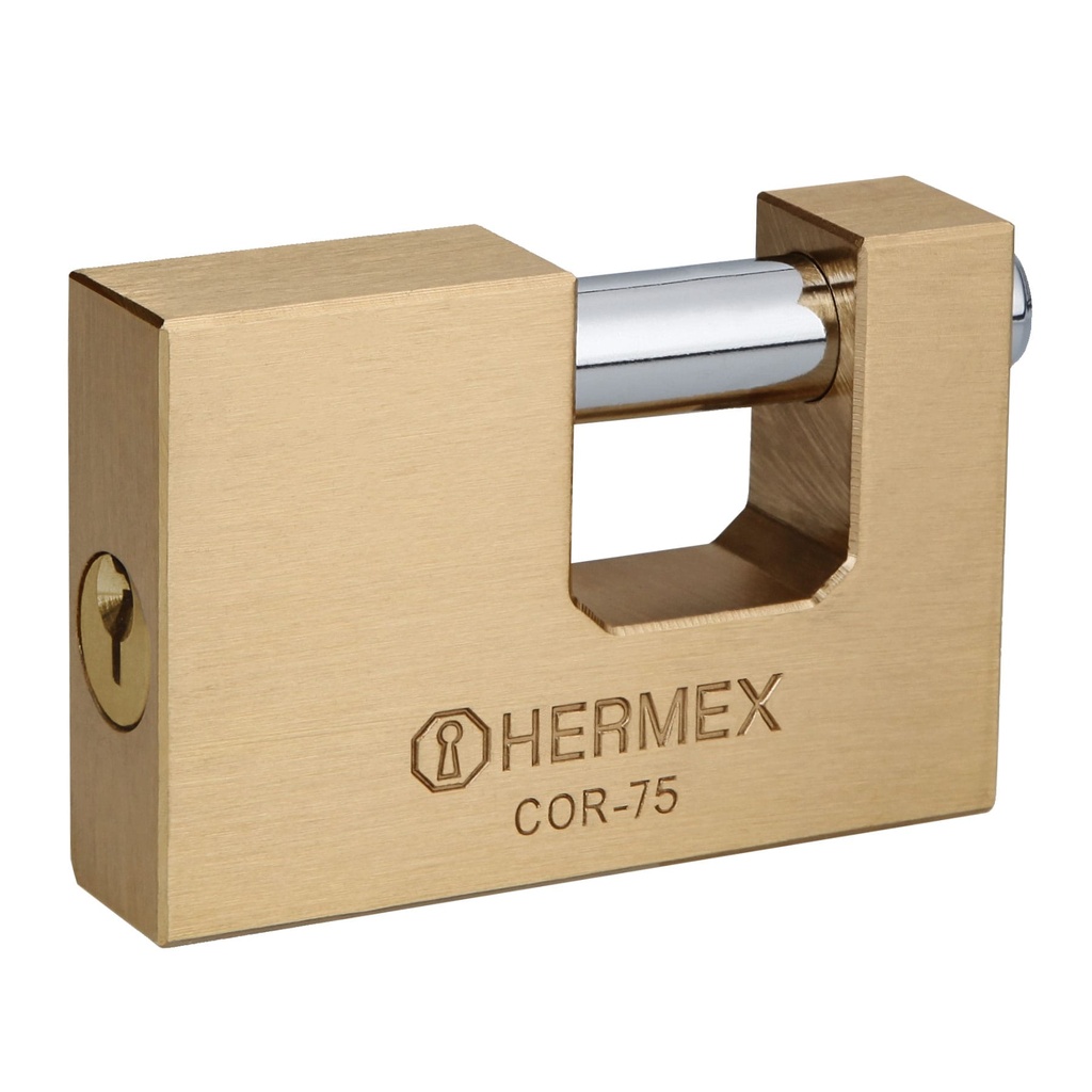 HERMEX CANDADO COR-75 75MM ANTIPALANCA LLAVE TRADICIONAL