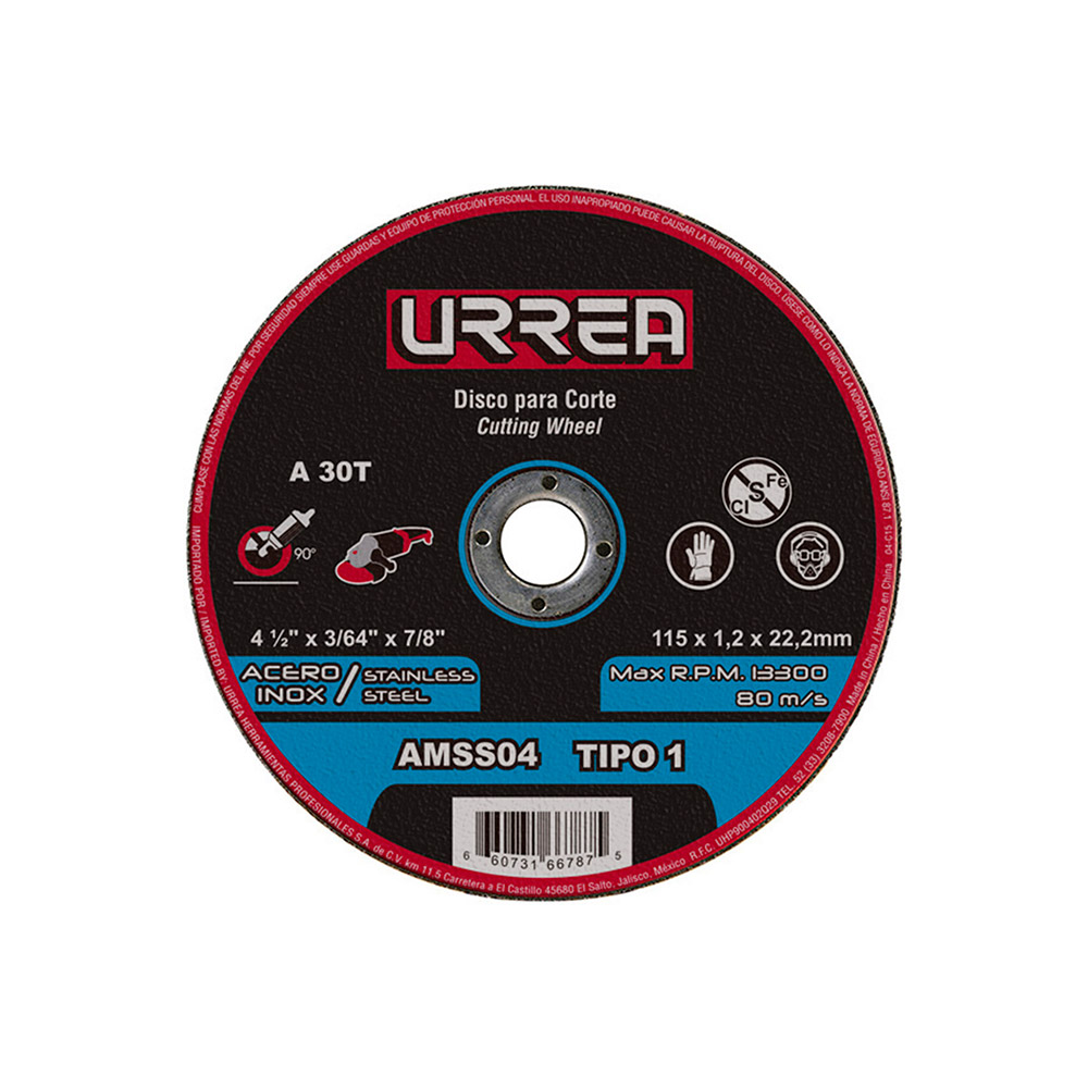 URREA D ABRA A INOX 4 1/2X 3/64 PLANO AMSS04