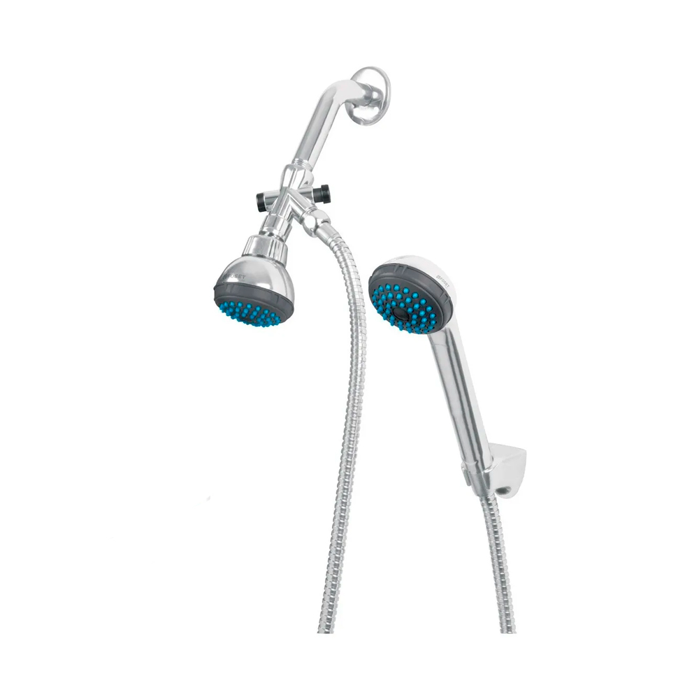 FOSET REGADERA R-007 2 1/2" C/BRAZO Y CHAPETON ACERO INOX