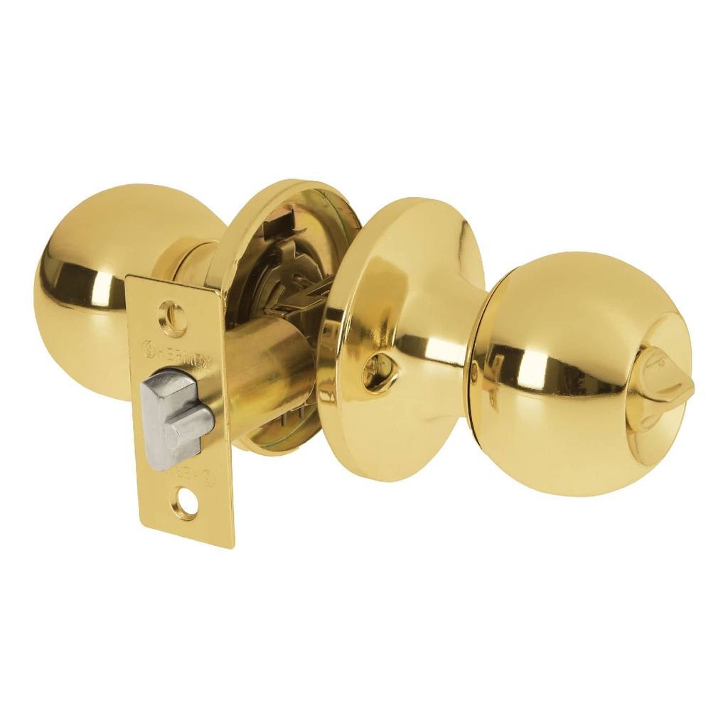 HERMEX CERRADURA RECAMARA     POMO LATON BRILL ESFERA BALT-L