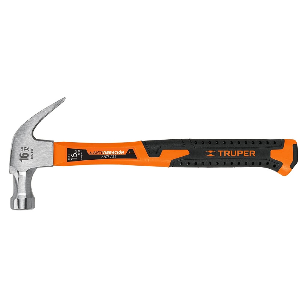 TRUPER MARTILLO UNA CURVA MA-16F 16OZ1 1/8 MGO 13 FIB VID