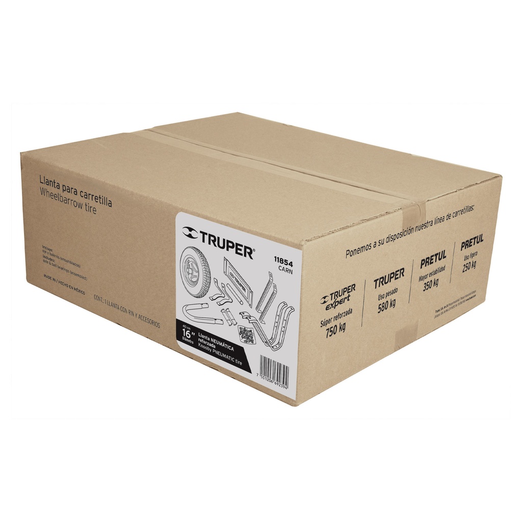 TRUPER LLANTA CARN REF CAJA COMPLETA CON ACCESORIOS