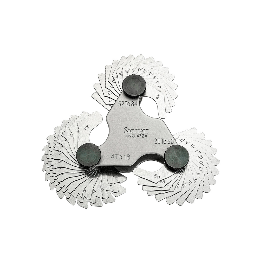 STARRETT CALIBRADOR D/PASO    D/TORNILLO 51HOJAS 4-84TPI 472