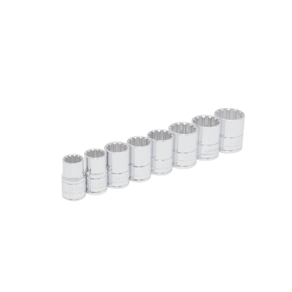 URREA JGO 8 DADOS SPLINE CUADRO 1/25400SPL