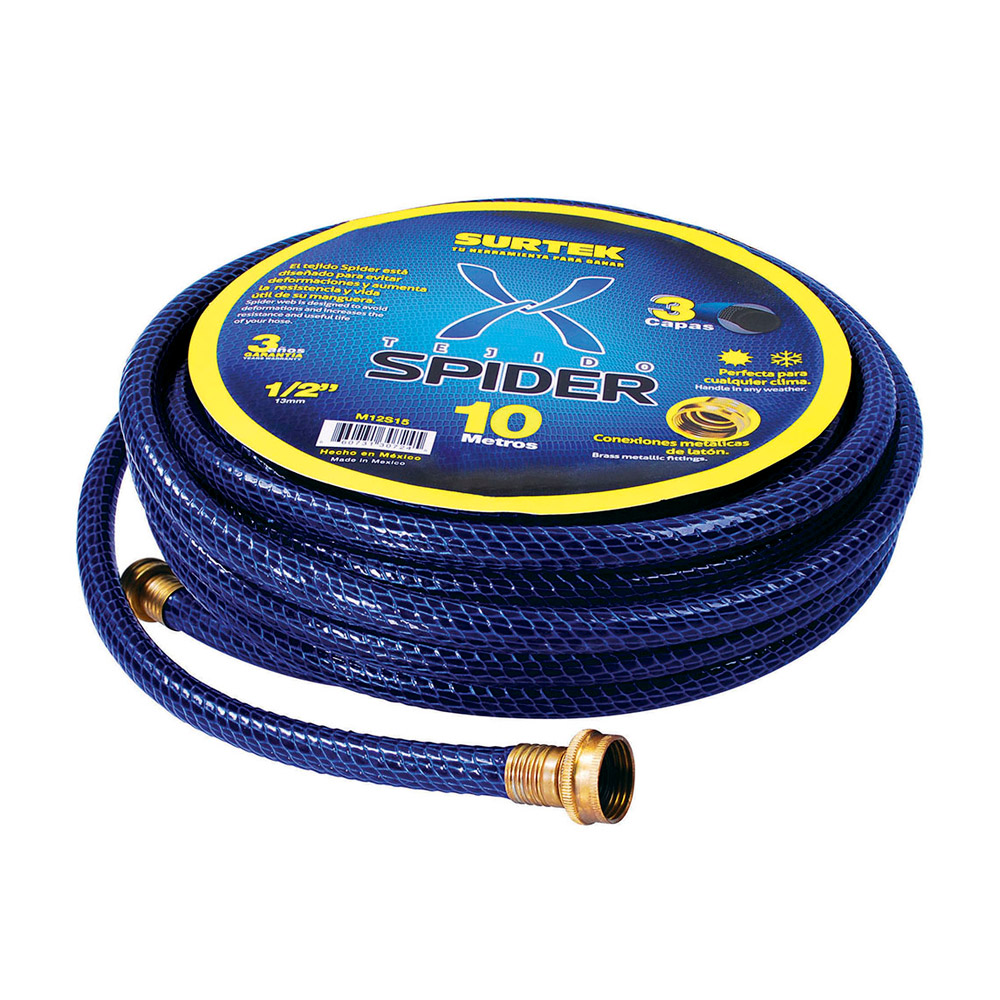 SURTEK MANGUERA SPIDER M12S10 1/2" 10MT CONECTOR METALICO