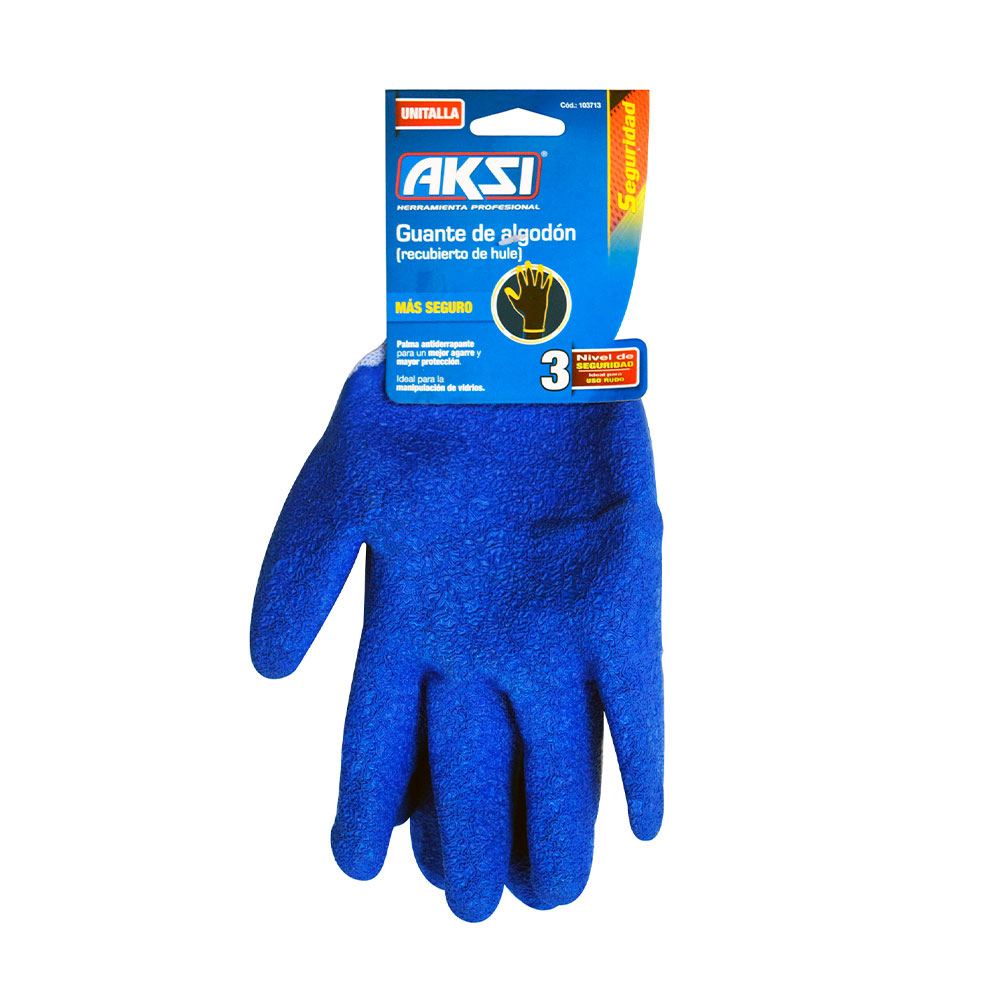 AKSI GUANTE 103713  VIDRIERO ALGODON Y LATEX