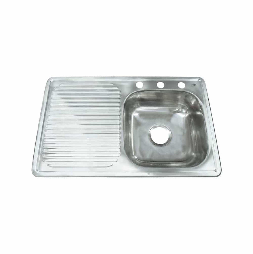 ANBEC TARJA 1PILA 1ESC IZQ    78X48CM X6" 8" INOX C/HERRAJE