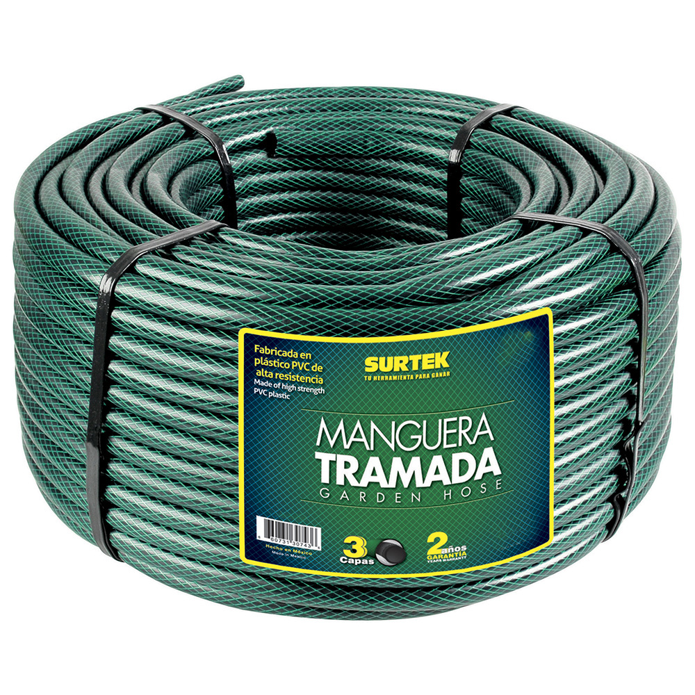 SURTEK MANGUERA M1T100 1" TRAMADA VERDE ROLLO 100M