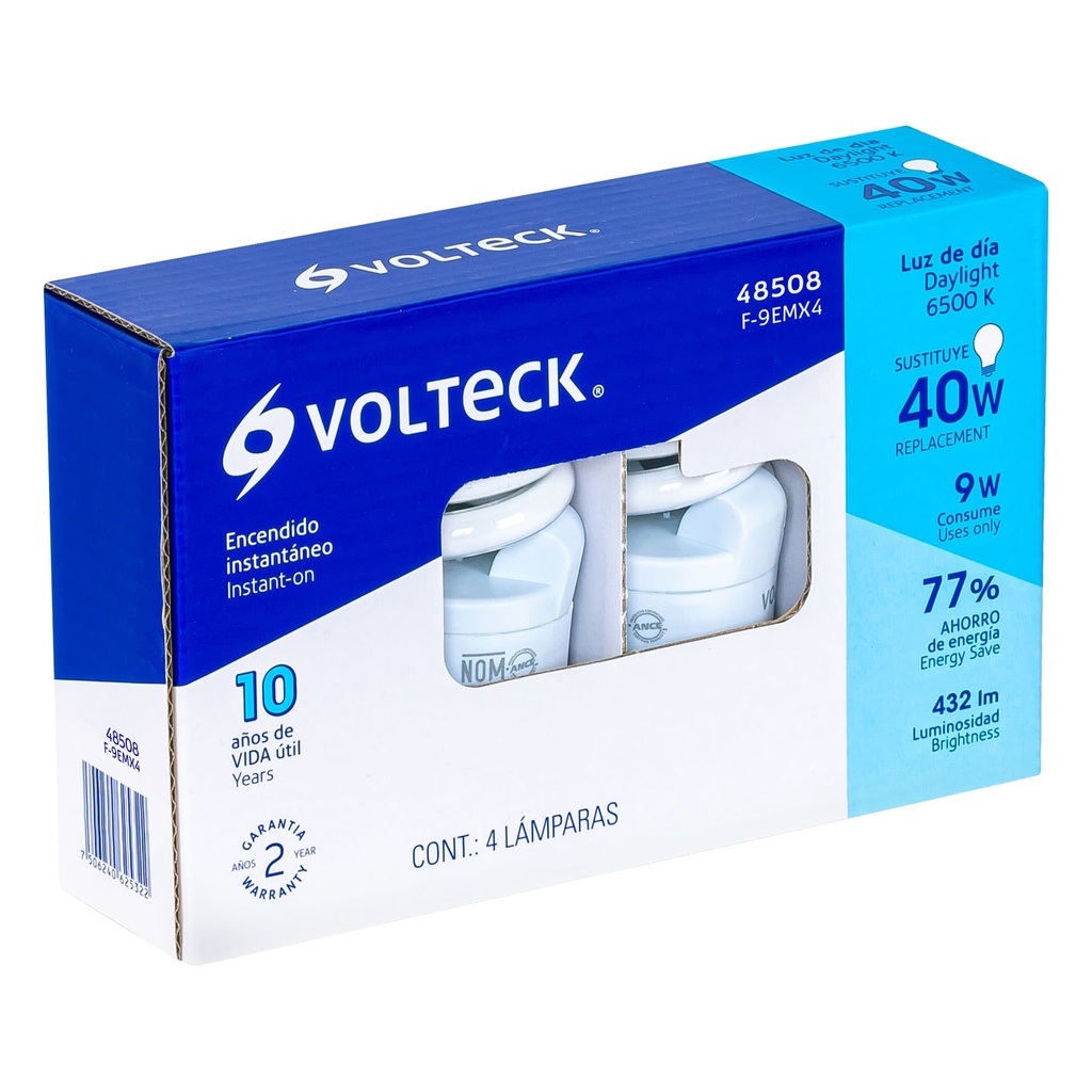 VOLTECH FOCO F-9EMX4 9W VOLTECH MINIESPIRAL T2