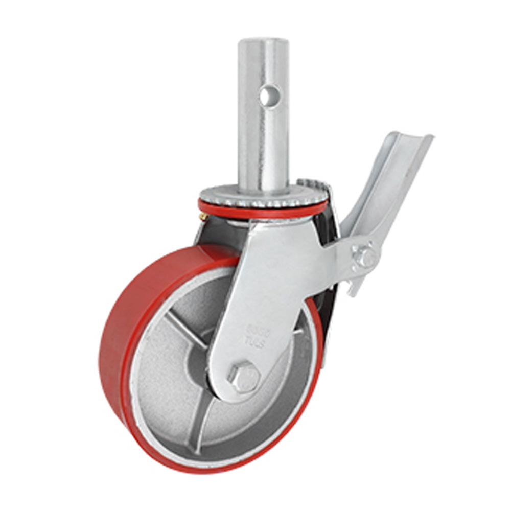 RODAJA GIRATORIA DE FIERRO    6" DE PU P/ANDAMIO CON FRENO