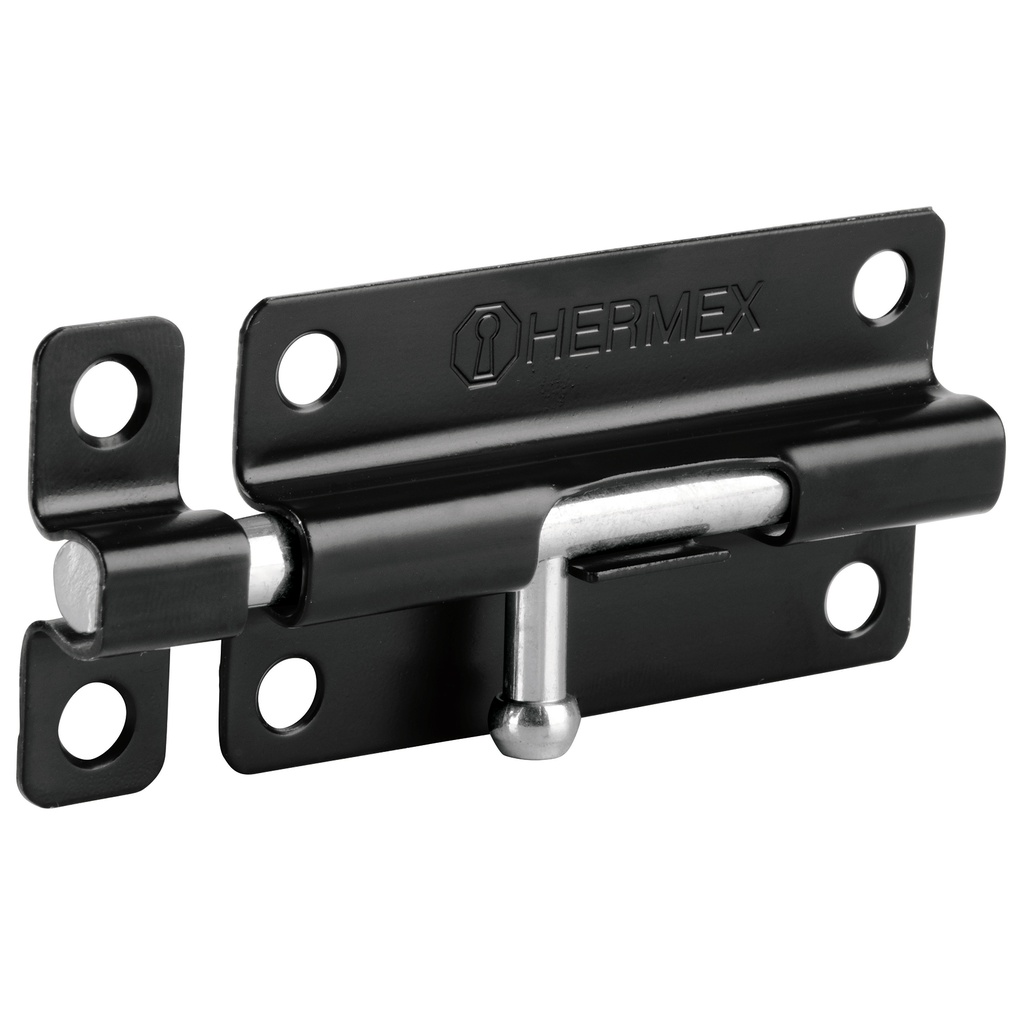 HERMEX PASADOR DE BARRIL 4"   NEGRO AC P/PUERTA PAS-46