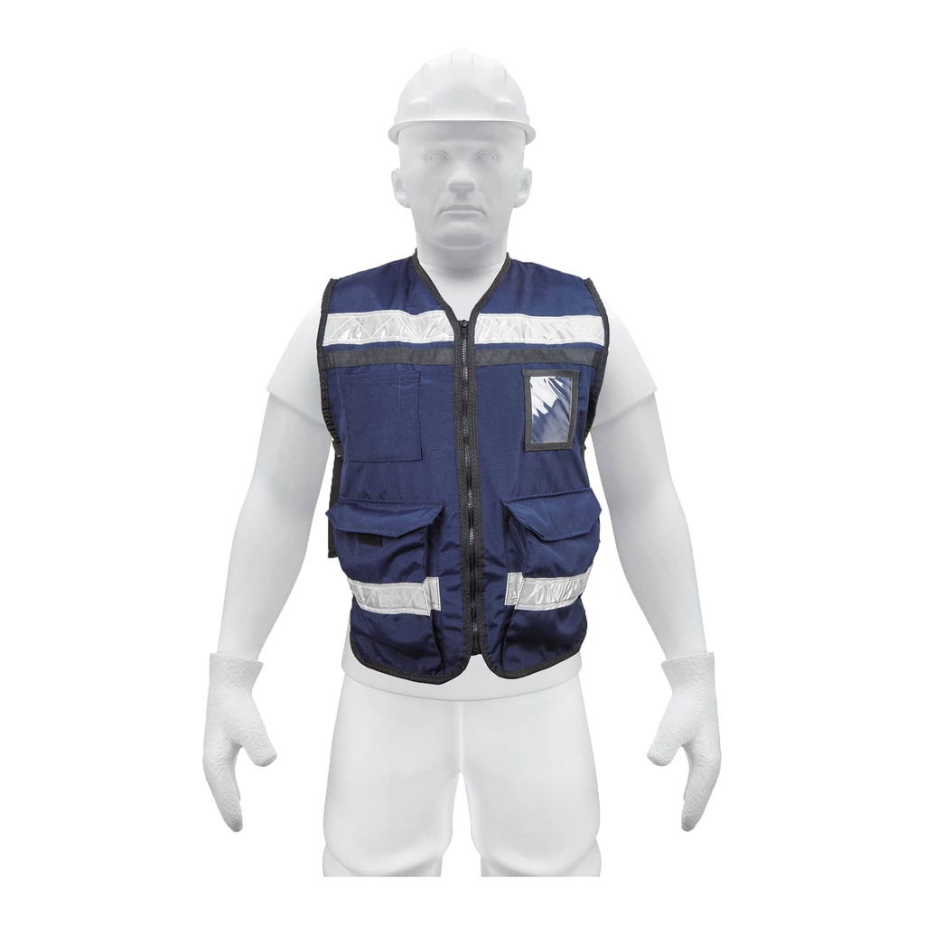 TRUPER CHALECO CHS-900AM BRIGADISTA AZUL C/REFLEJANTE