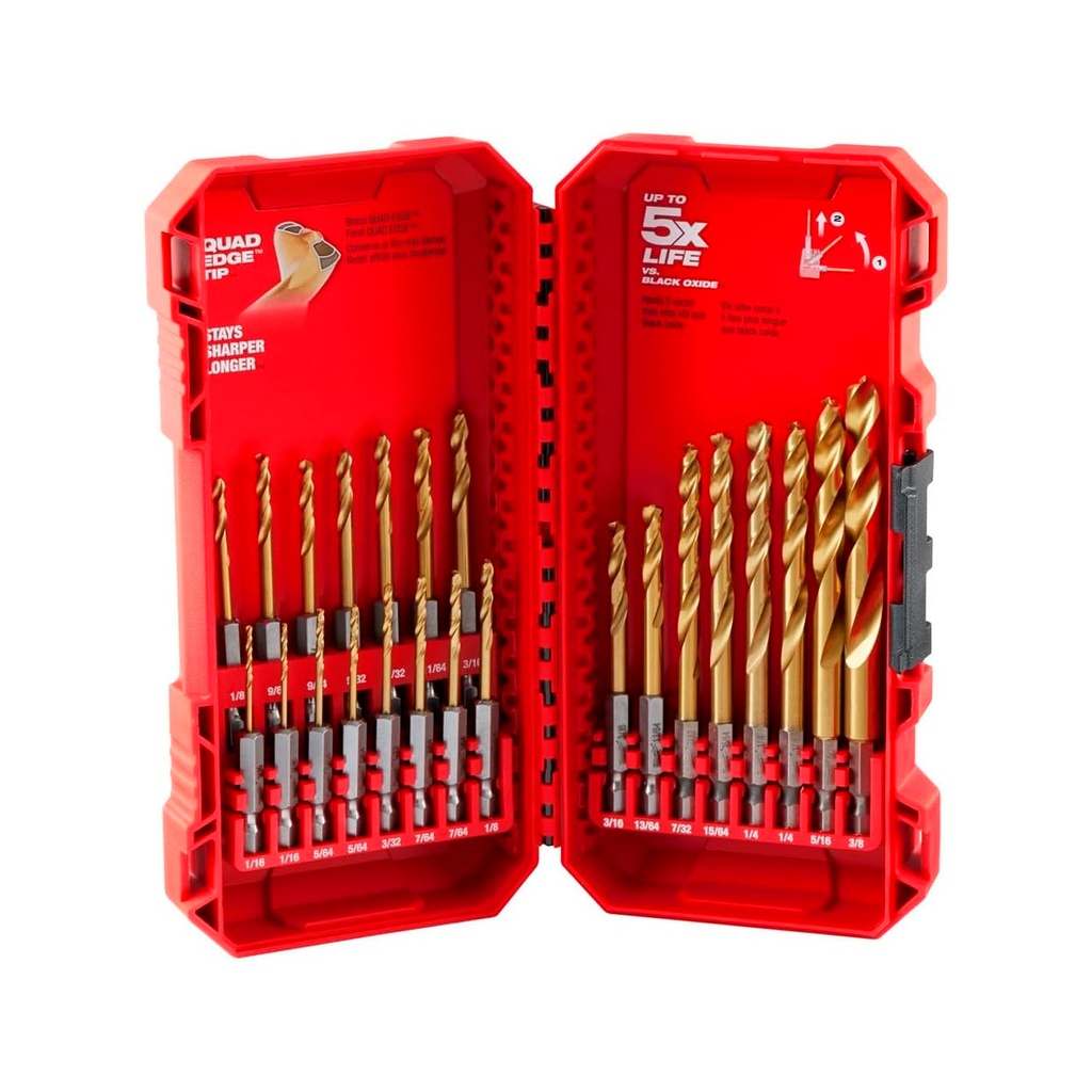 MILWAUKEE JGO BROCAS AV 23PZ  1/16"-3/8" TITANIO