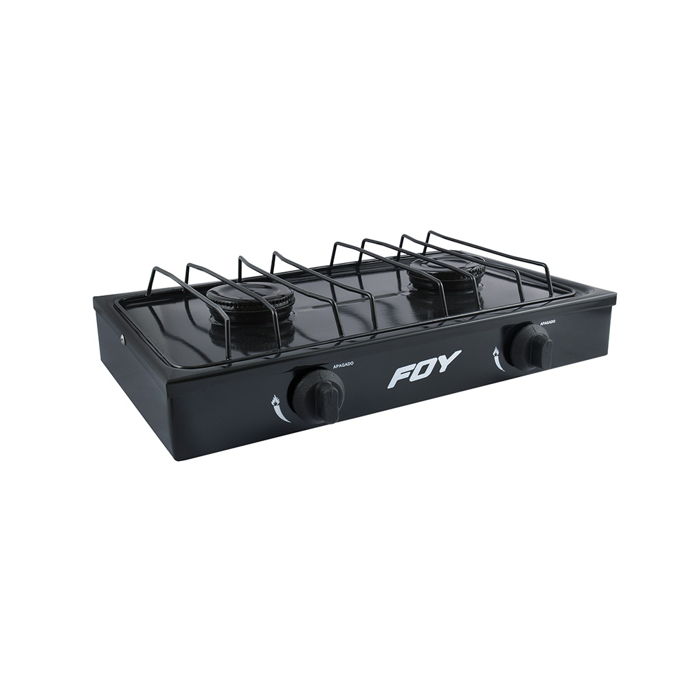 FOY ESTUFA GAS 144712 2 QUEMADORES NEGRA
