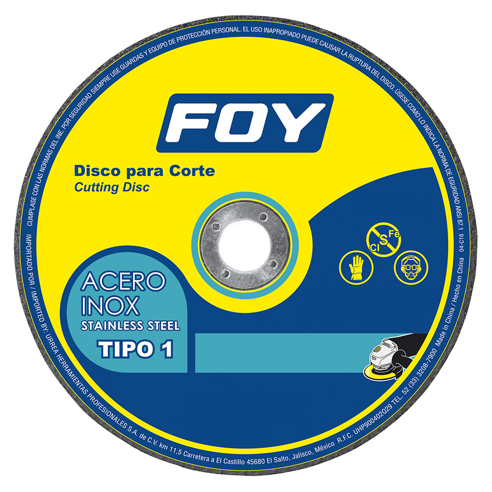 FOY DISCO ABRAS 143520 4-1/2X1.6MM T-1  A INOX