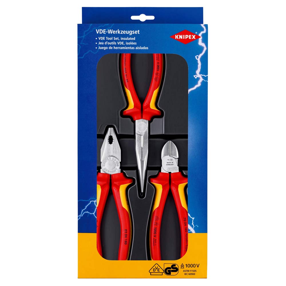 KNIPEX JUEGO 3 PINZAS AISLADASMOD 00 20 12