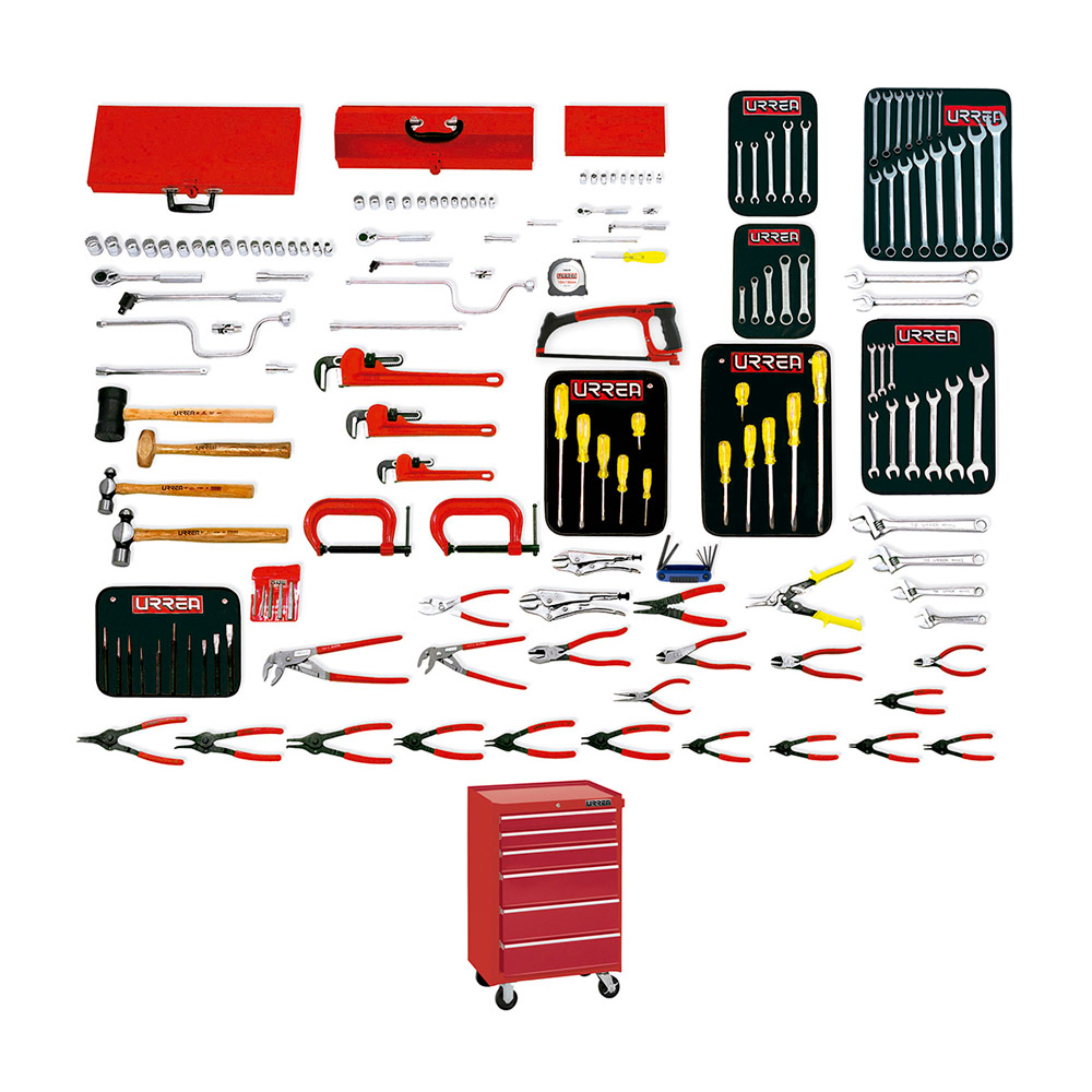 URREA JGO HERRAMIENTA 163PZ   INDUSTRIAL INTERMEDIO C/GABINE