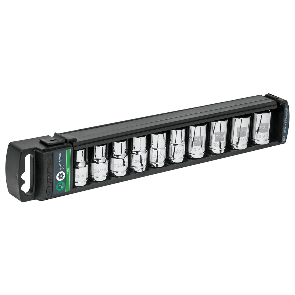 TRUPER JGO 10 DADOS PUNTA TORX 1/2