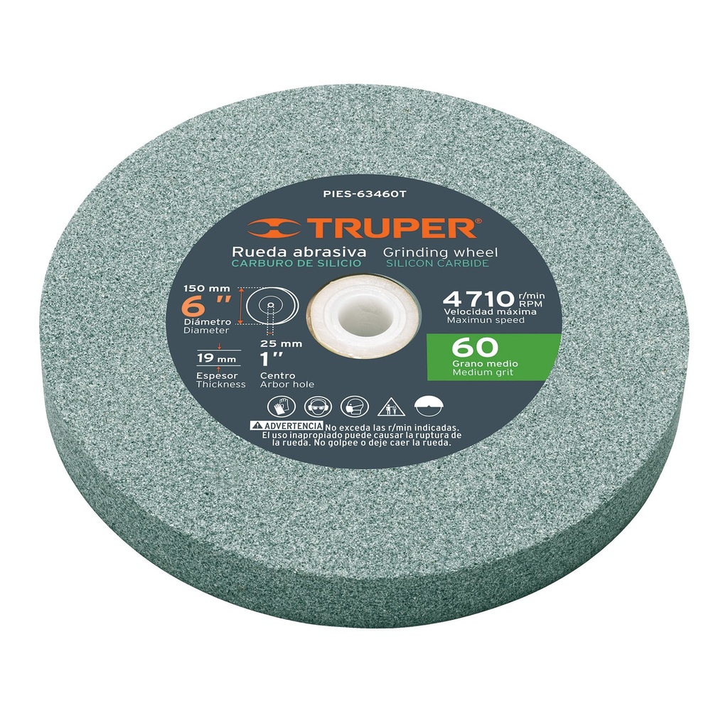 TRUPER RUEDA ABRASIVA PIES-63460TGRANO 60 P/ESMERIL