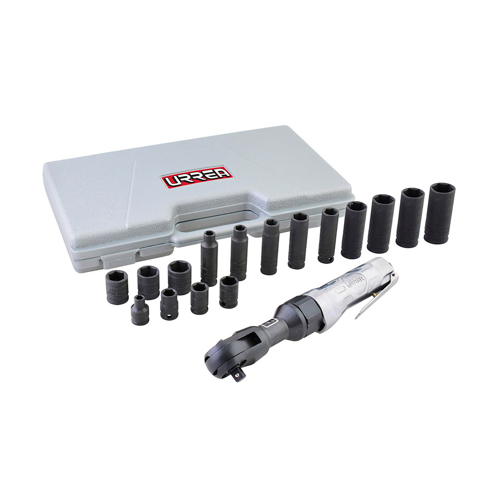 URREA JGO MATRACA UP886KM 3/8" NEUMATICO 17PZ METRICO