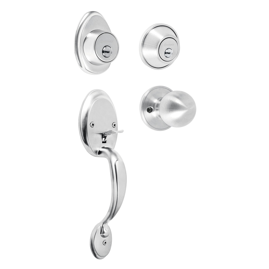 HERMEX CERRADURA ENT CEP-32PJ CROMO MATE DOBLE POMO-JALAD