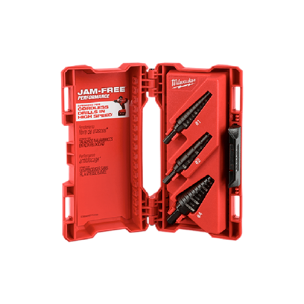 MILWAUKEE JGO BROCAS          ESCALONADAS 3PZ 1/8"-7/8"