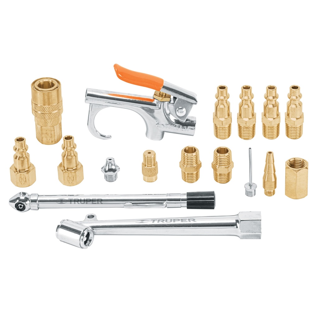 TRUPER JUEGO DE ACCESORIOS NEUMATICOS PARA